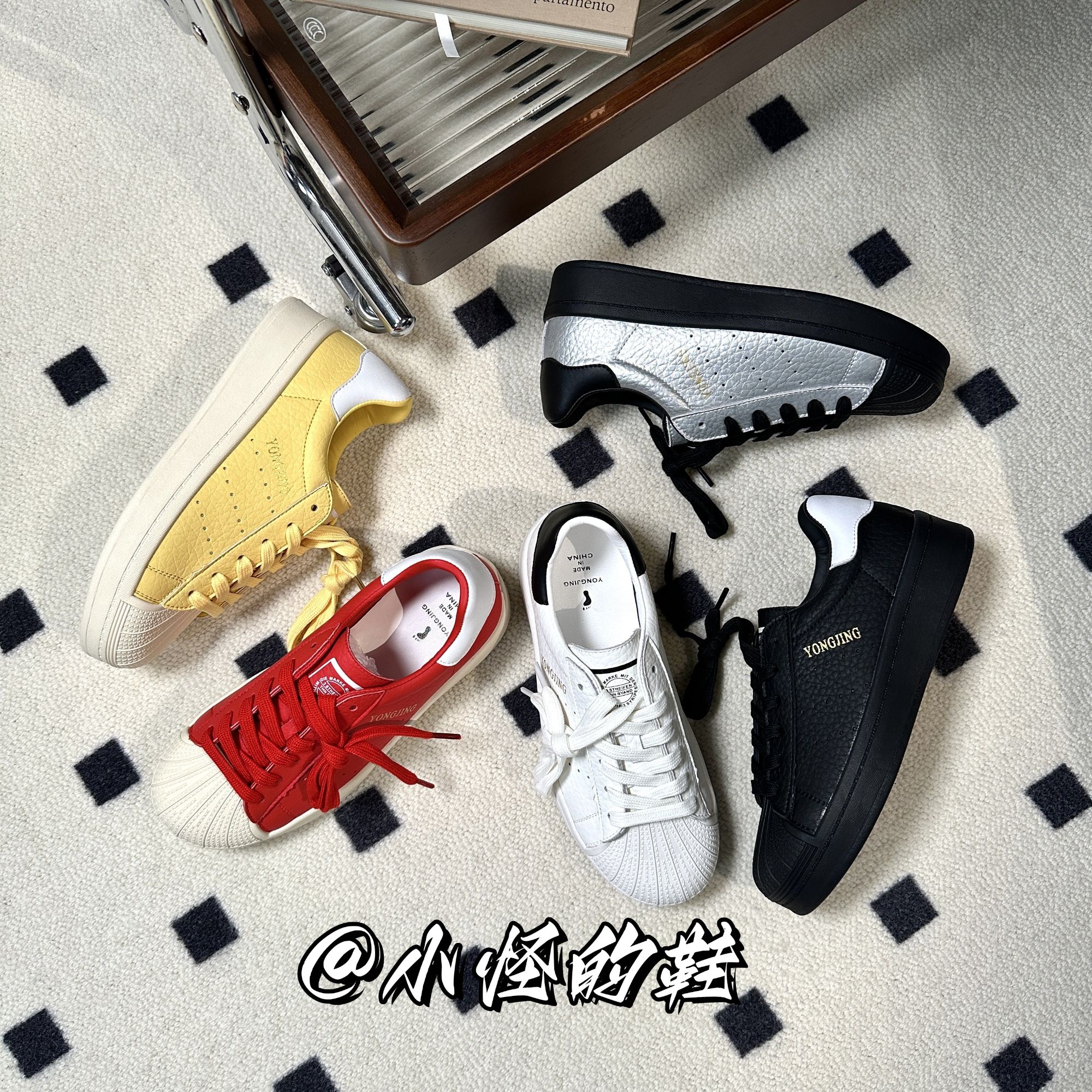 「XIAOXIAOGUAI」2025秋季休闲运动板鞋牛皮贝壳头拼色平底德训鞋女