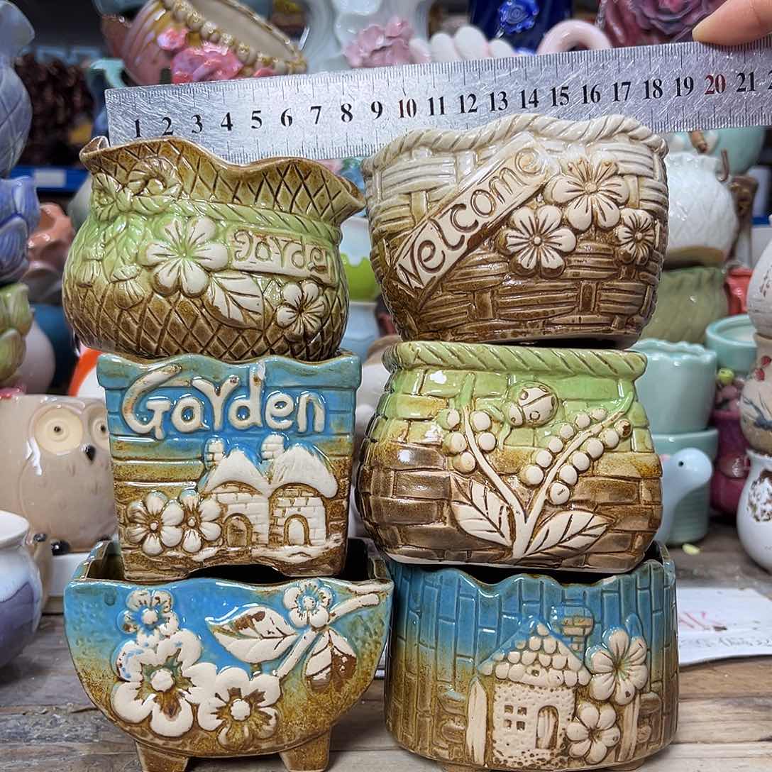 陶瓷陶瓷花盆特价上新口8-10厘米