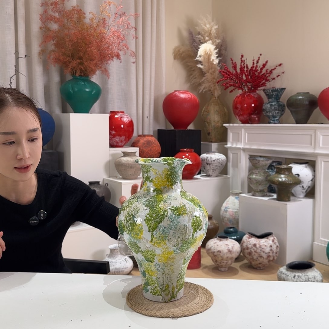 摆件花瓶口9高30闪拍97