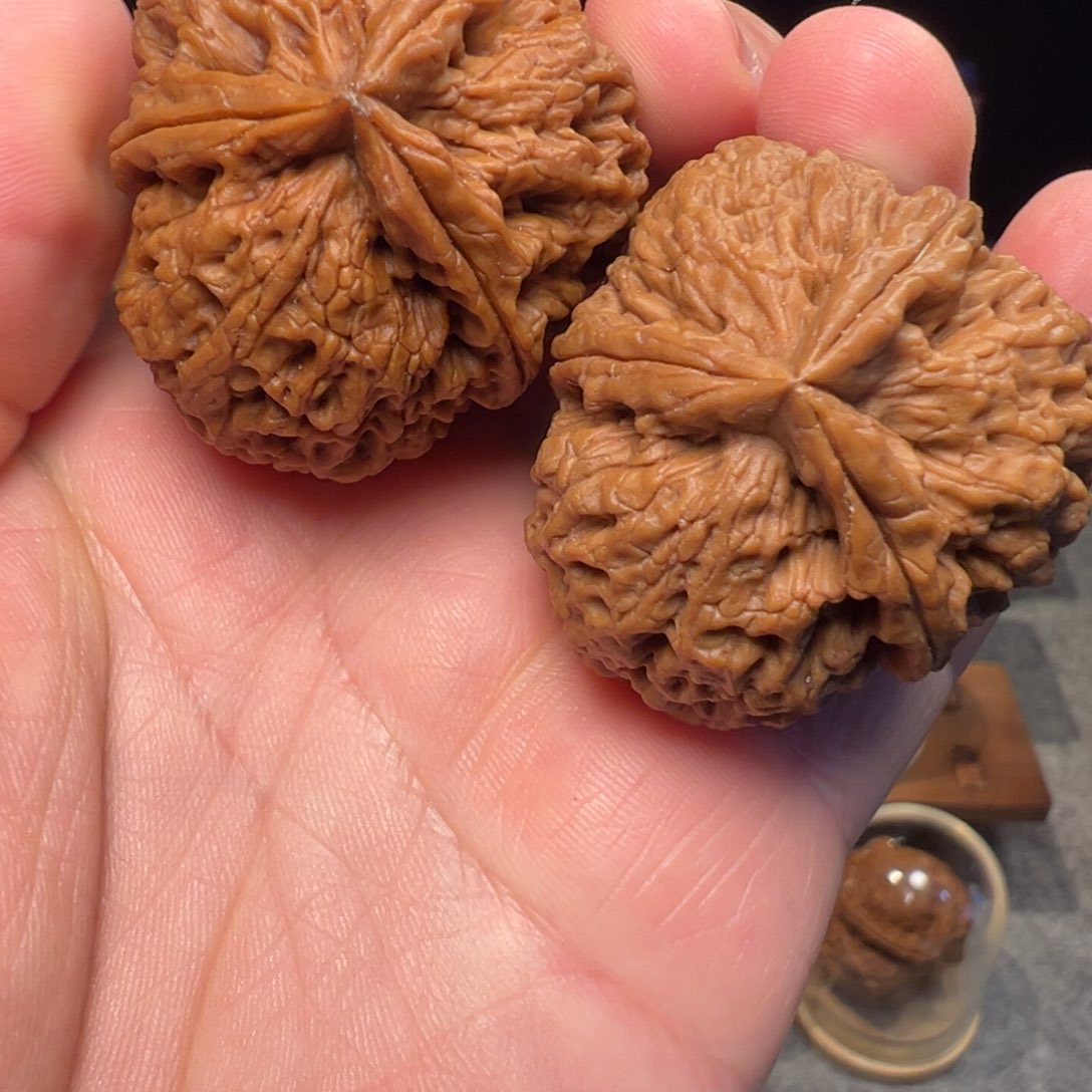 文玩核桃把件霹雳锤三棱45mm