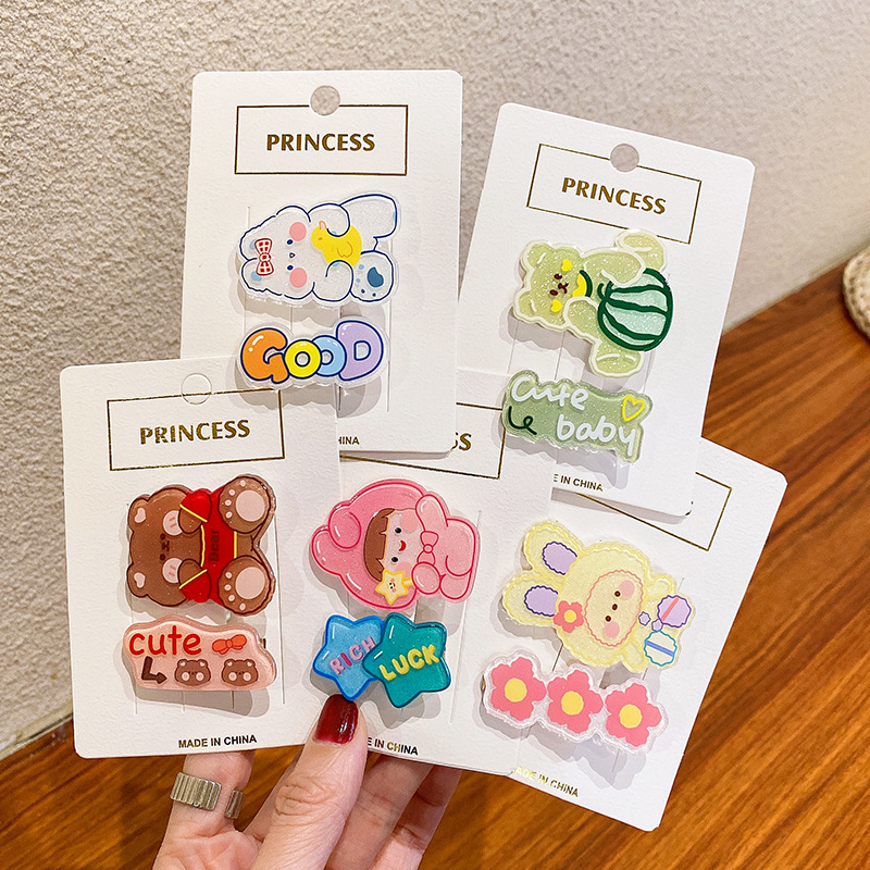 可爱卡通亚克力儿童发夹女孩发卡碎发边夹刘海夹小饰品发饰