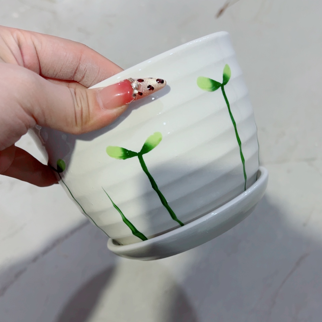 有孔，陶瓷花盆满10米包邮发货