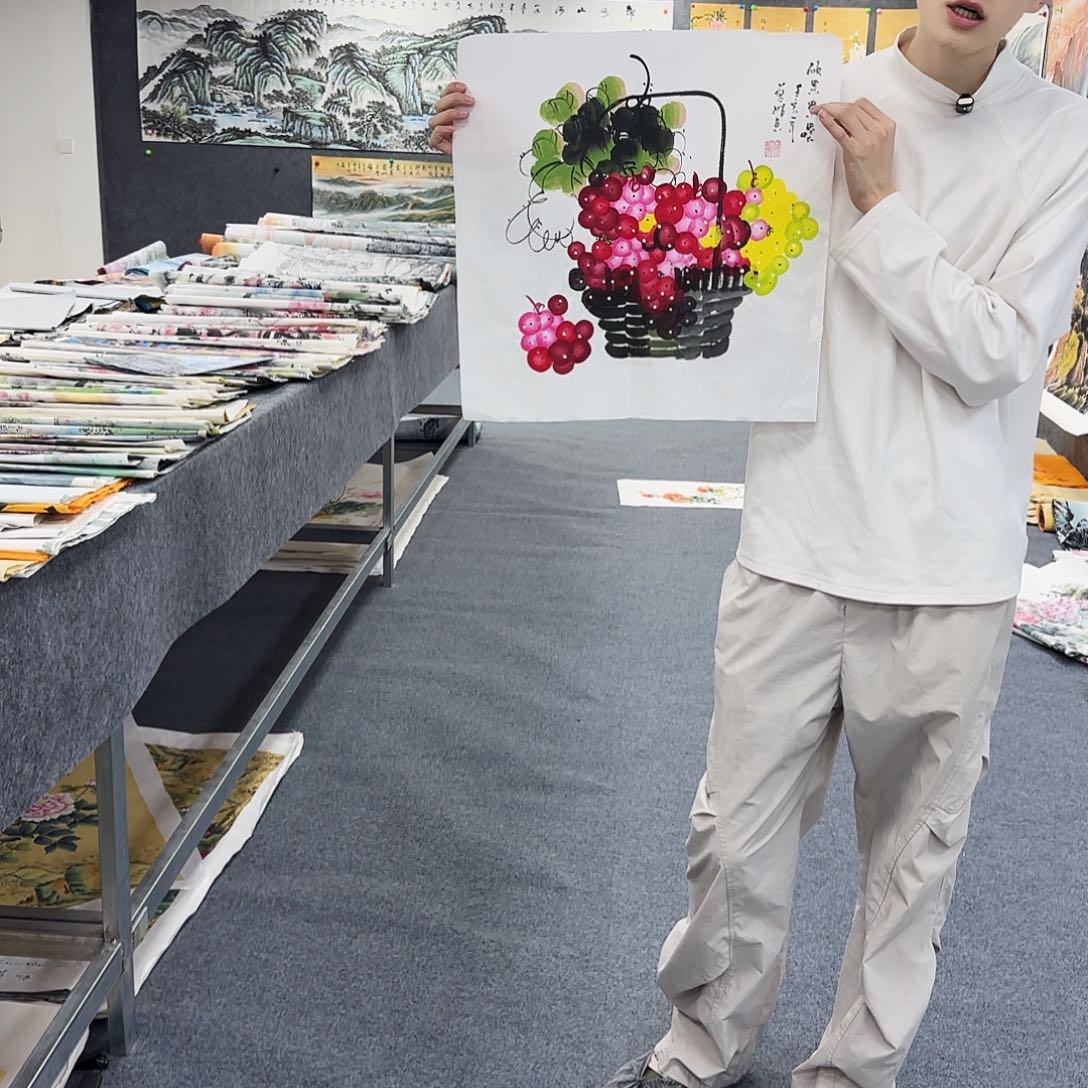 国画作品小姐姐放漏中