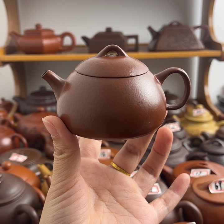 茶壶紫砂100cc朱泥半手微瑕