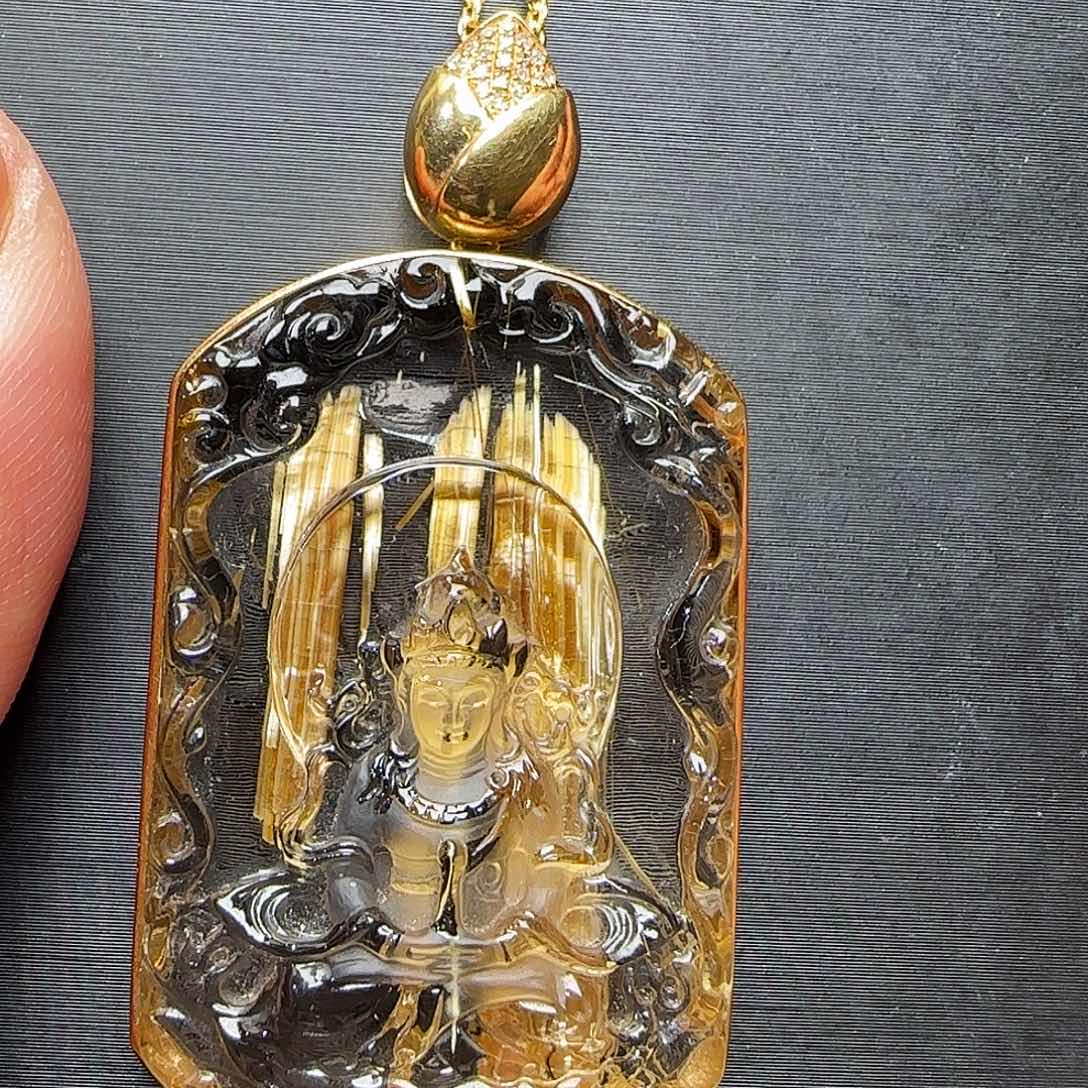 项链18K金镶嵌水晶J13153