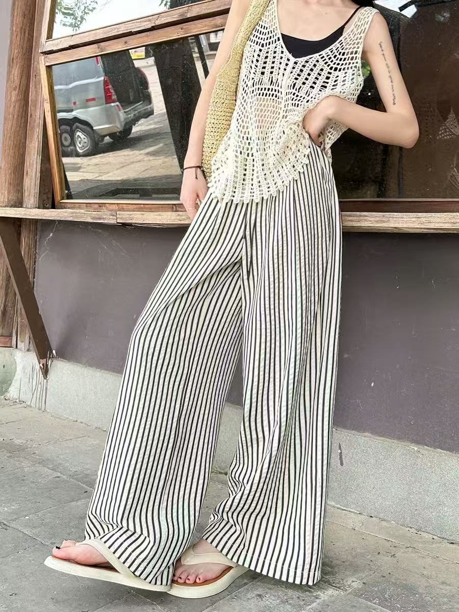 1232 阔腿裤女夏季薄款宽松直筒慵懒松弛遛弯裤高腰显瘦休闲裤