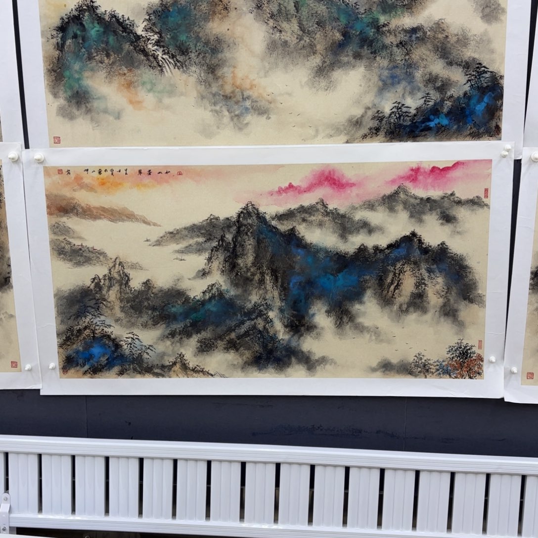 国画風**边罗军四尺李欣主播