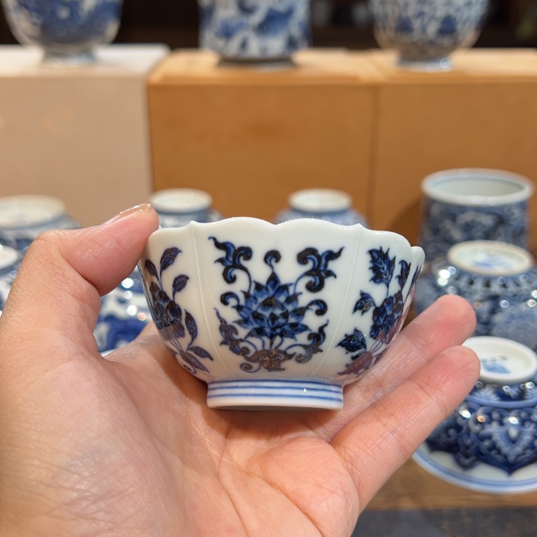 云林匠造花口四季花卉杯