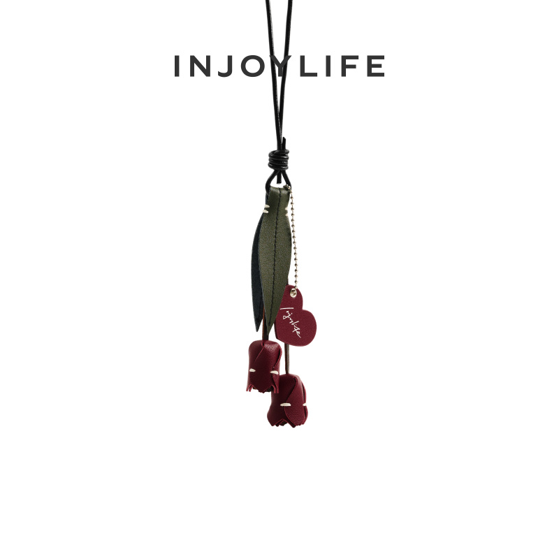 INJOYLIFE包包挂饰 郁见倾心皮质挂件配饰 限定情侣挂件