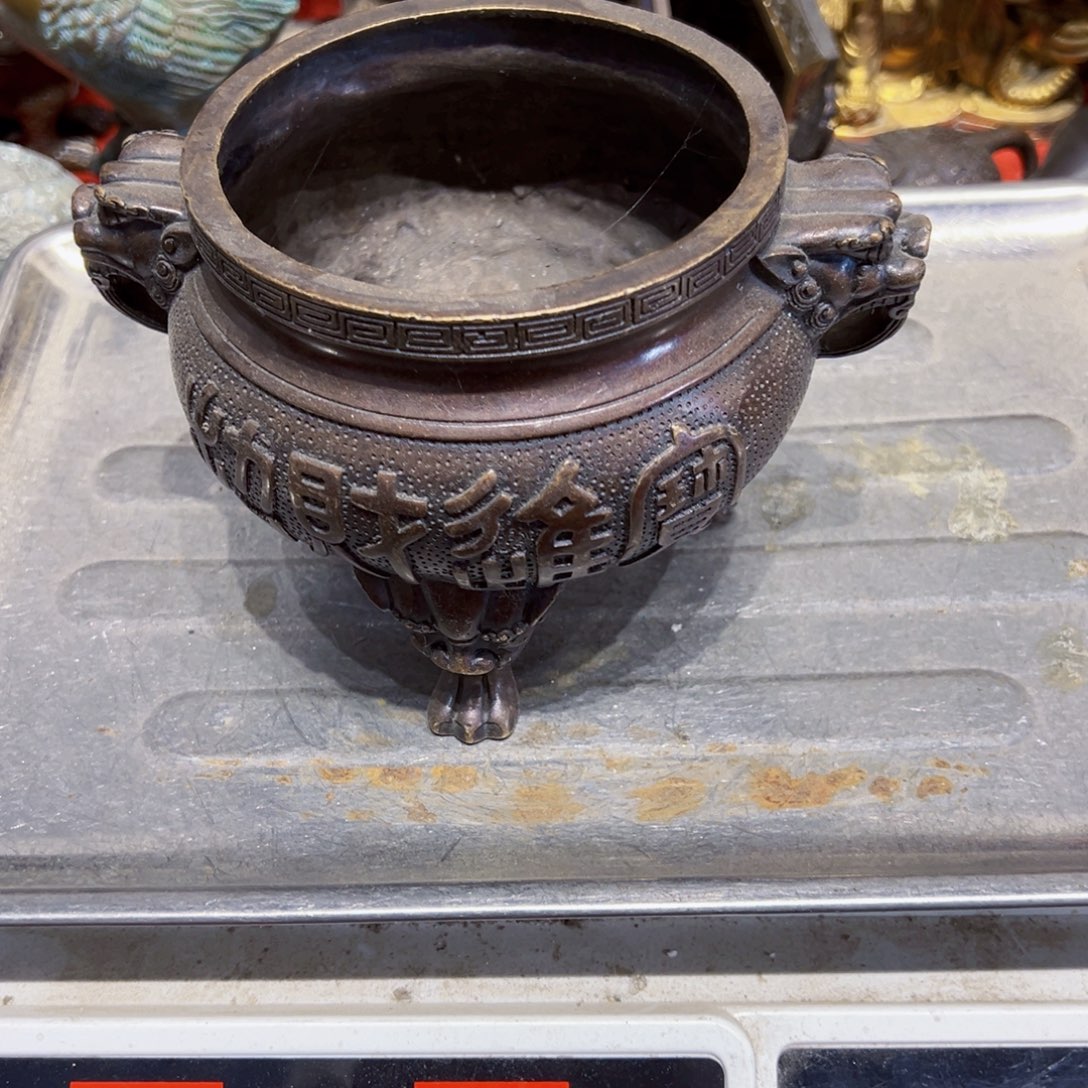 睡***吧黄铜摆件，文房摆件