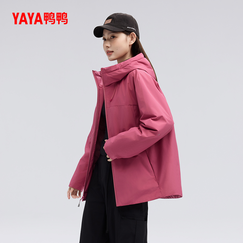 YAYA/鸭鸭羽绒服情侣款短款秋冬时尚户外运动保暖外套YE5B009046A