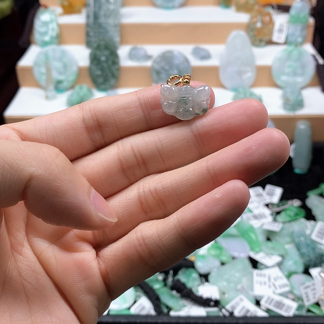 翡翠颈饰未镶嵌20 蝴蝶 吊坠