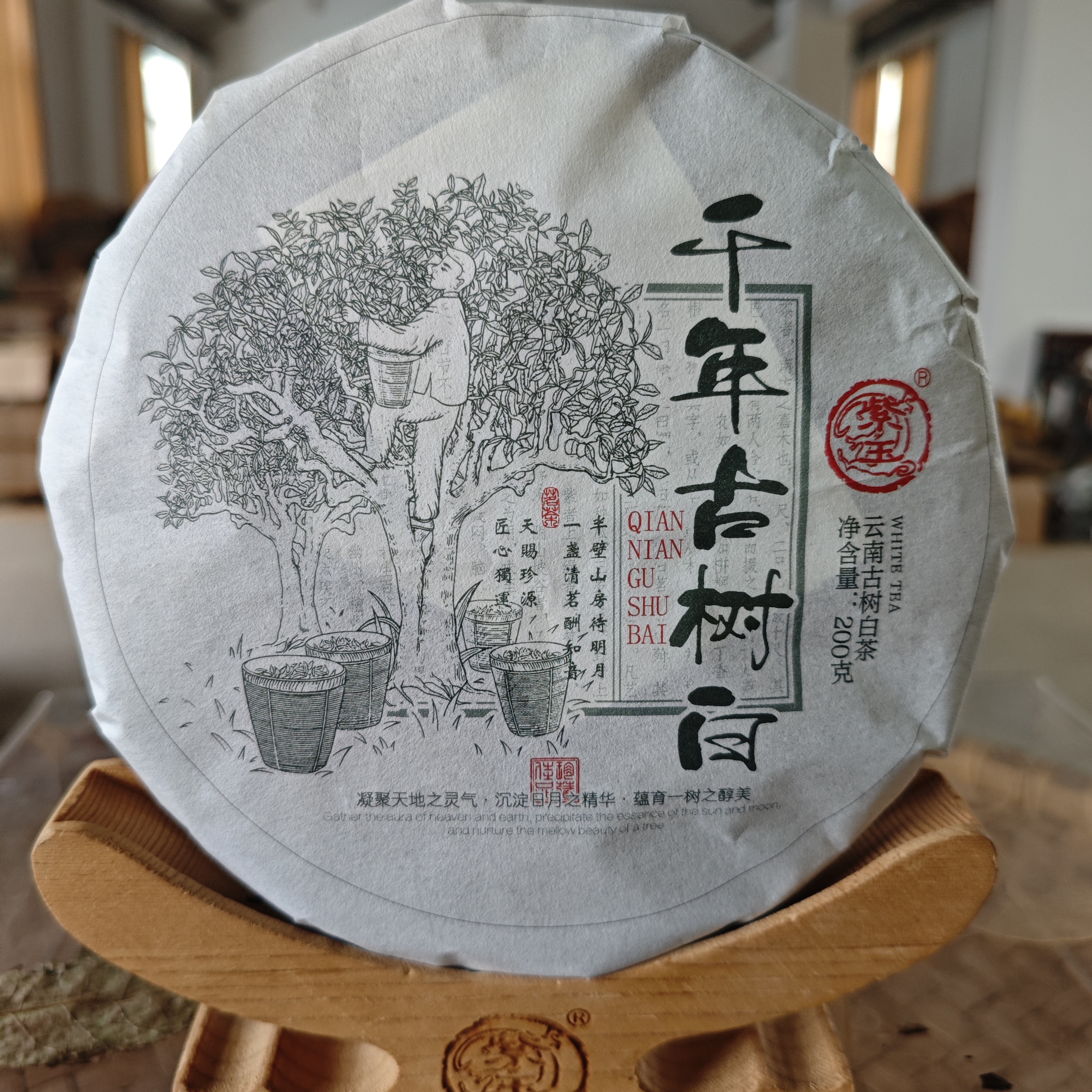 2021年千年古树白茶饼200g古树白茶云南