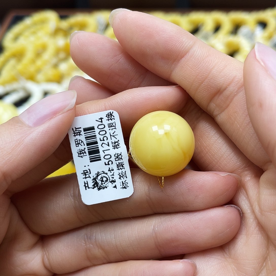 蜜蜡裸石未镶嵌圆珠18mm