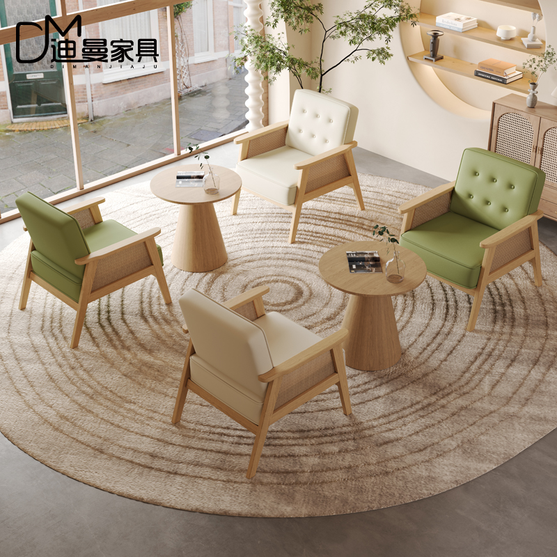 咖啡厅奶茶店餐厅酒吧甜品店商用桌椅组合沙发卡座接待洽谈用