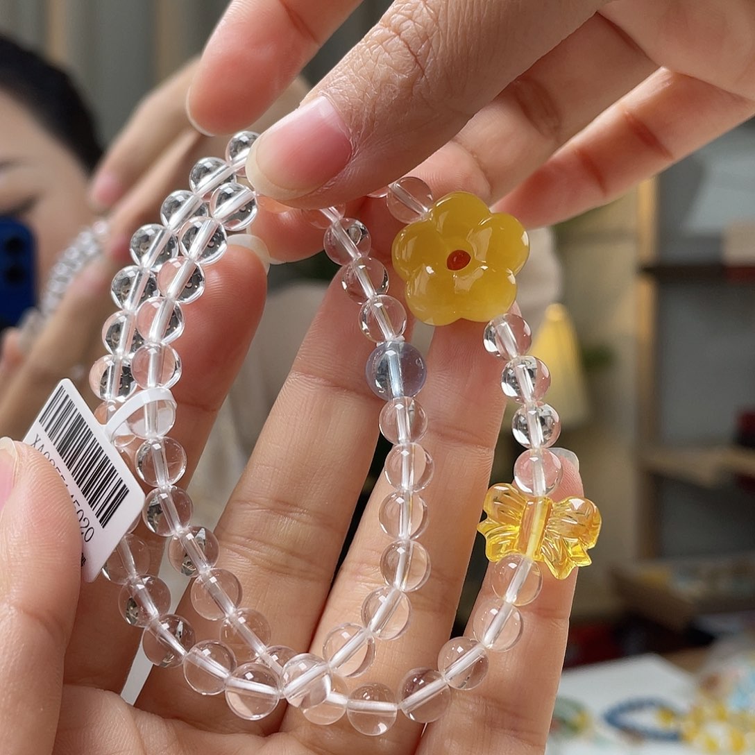 琥珀裸石未镶嵌蜜蜡手串