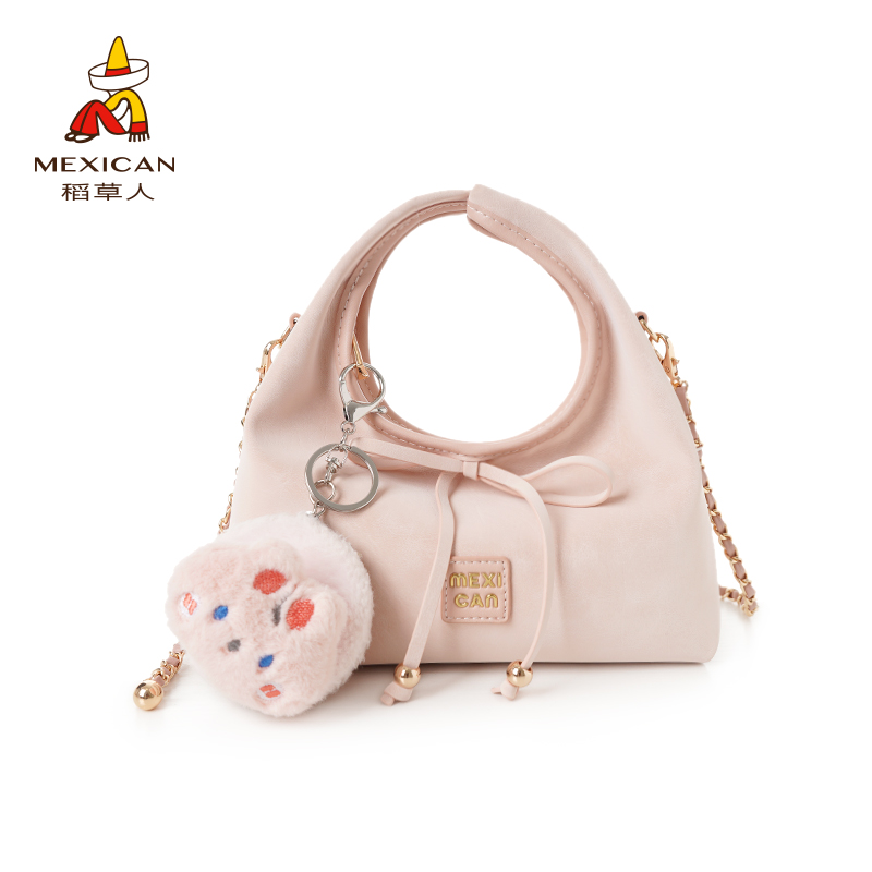 Mexican/稻草人2025新款简约时尚百搭单肩斜挎月牙包包通勤女包