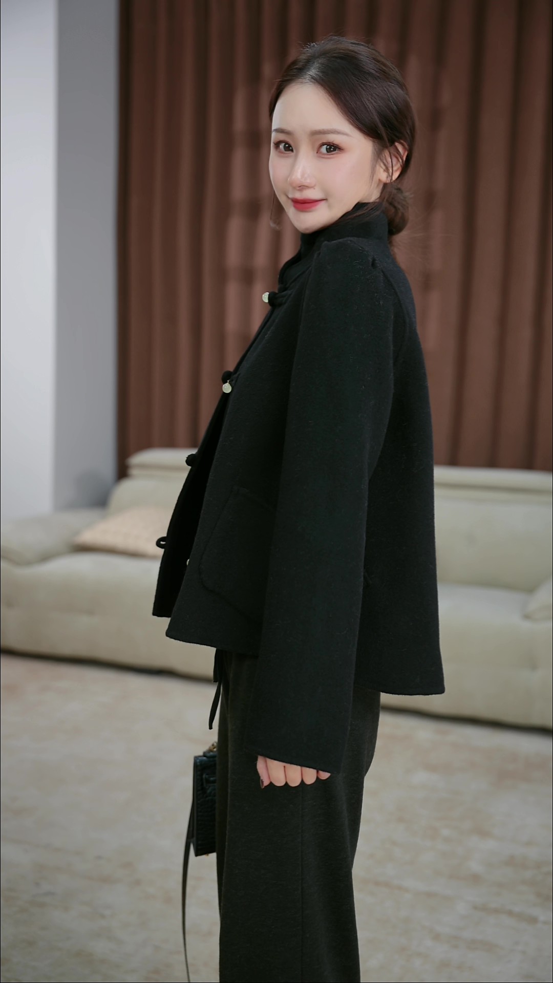 【珍选服饰】潮流时尚新款绵羊毛大衣外套短款zbc068