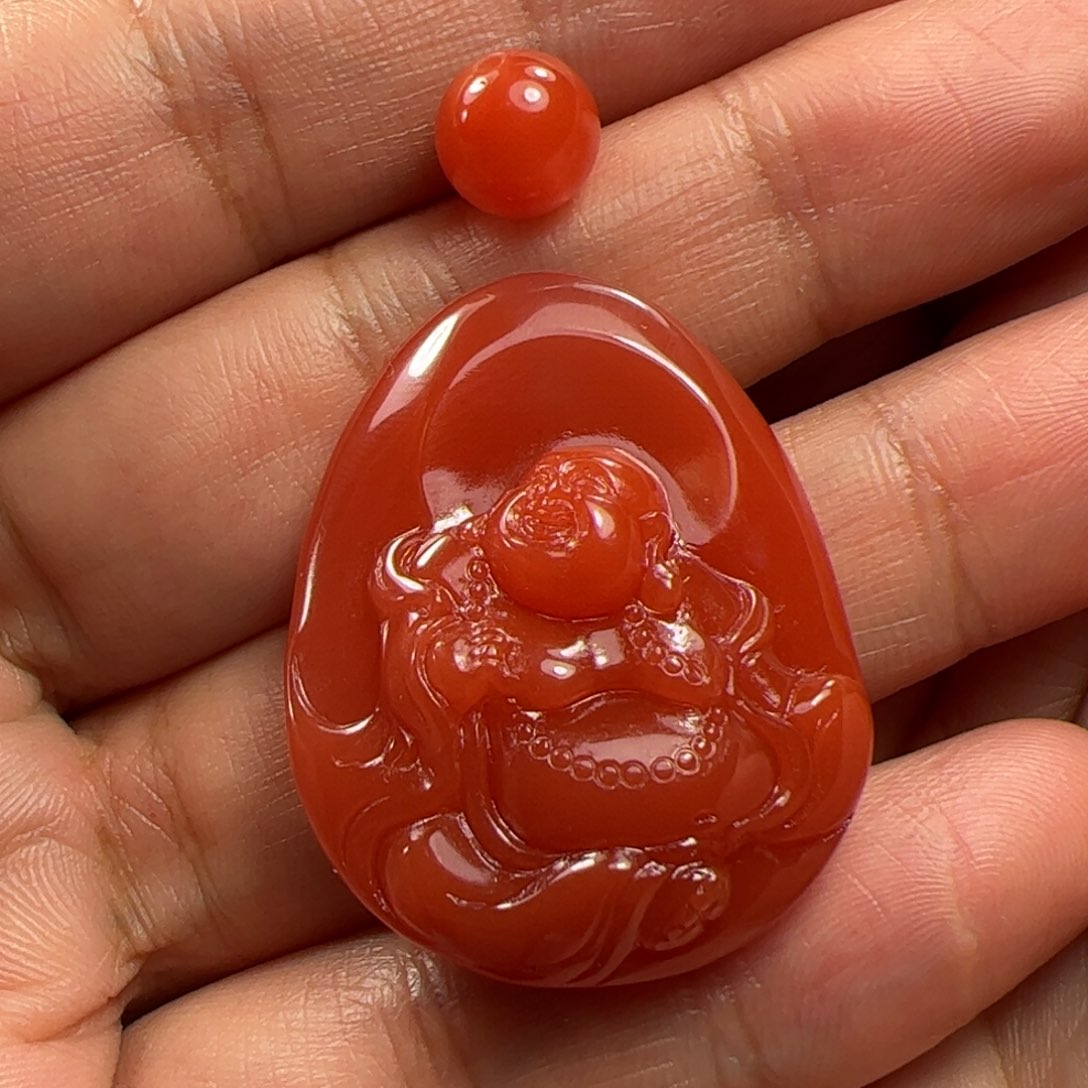 南红玛瑙吊坠未镶嵌旦*