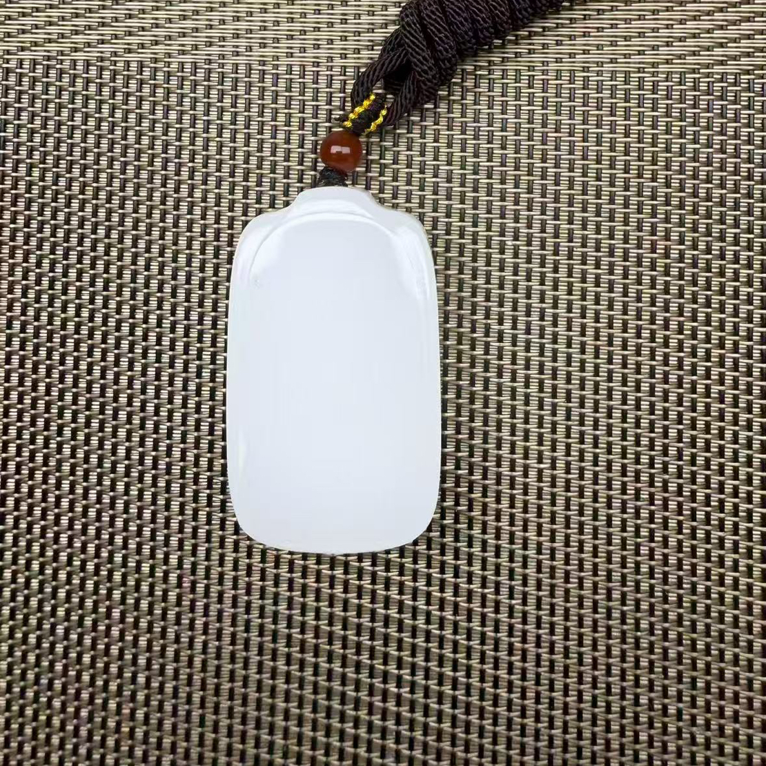 【程诚甄选】新疆精品 且 末一级白3*5小牌头无事牌吊坠