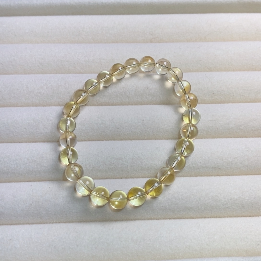 u***n未镶嵌手链水晶巴西黄水7.1mm