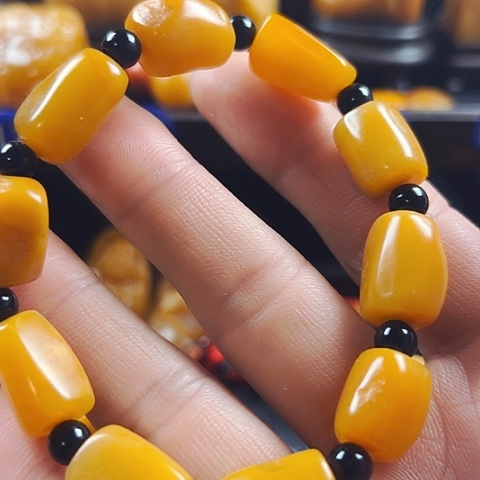 田黄石空*客田黄手串