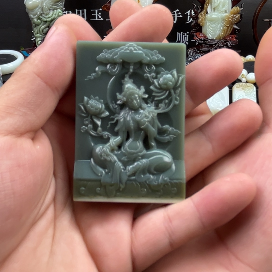 和田玉未镶嵌挂件