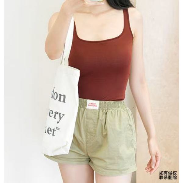 『朱小姐』方领蚕丝时尚百搭5色背心  G733