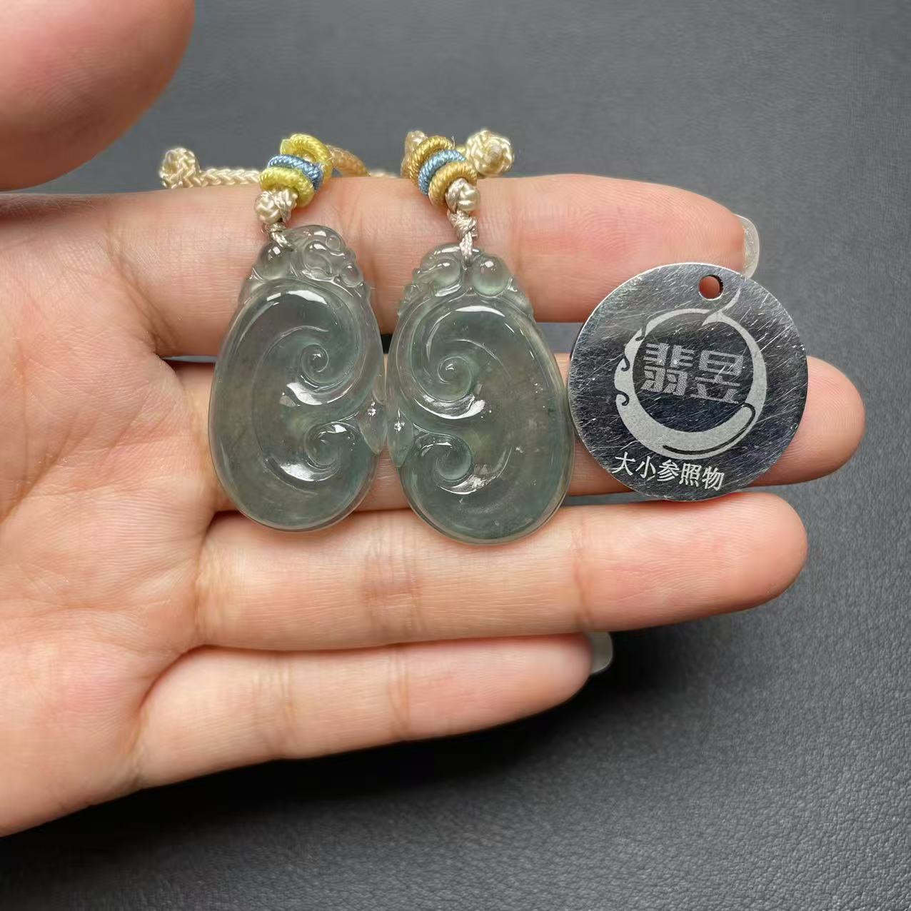 翡昱-N06-49602-天然A货翡翠吊坠绑绳-多样性发其一