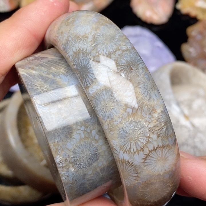 硅化珊瑚（珊瑚玉）手镯未镶嵌55.5