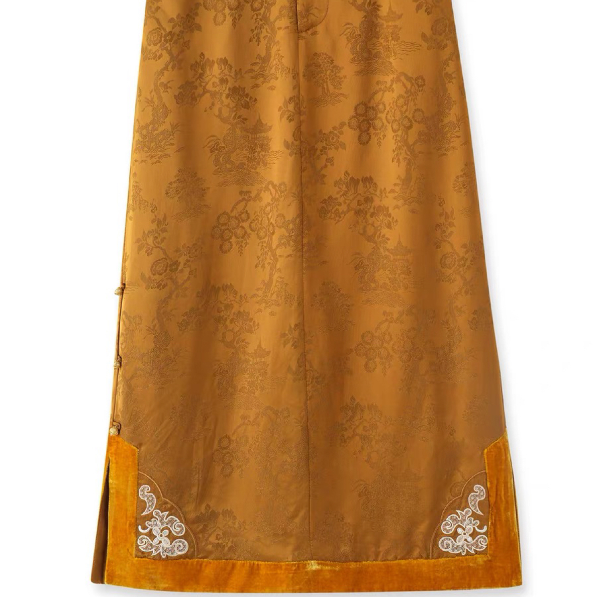 国风新中式提花高腰显瘦气质时尚长款冬天半裙52559