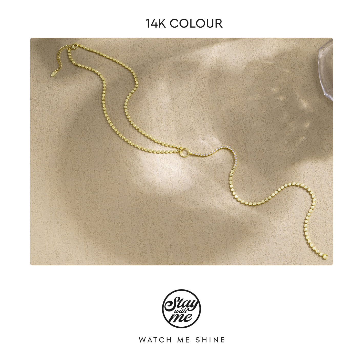 STAY WITH ME 铜合金合成锆石项链 小众设计n1572项链