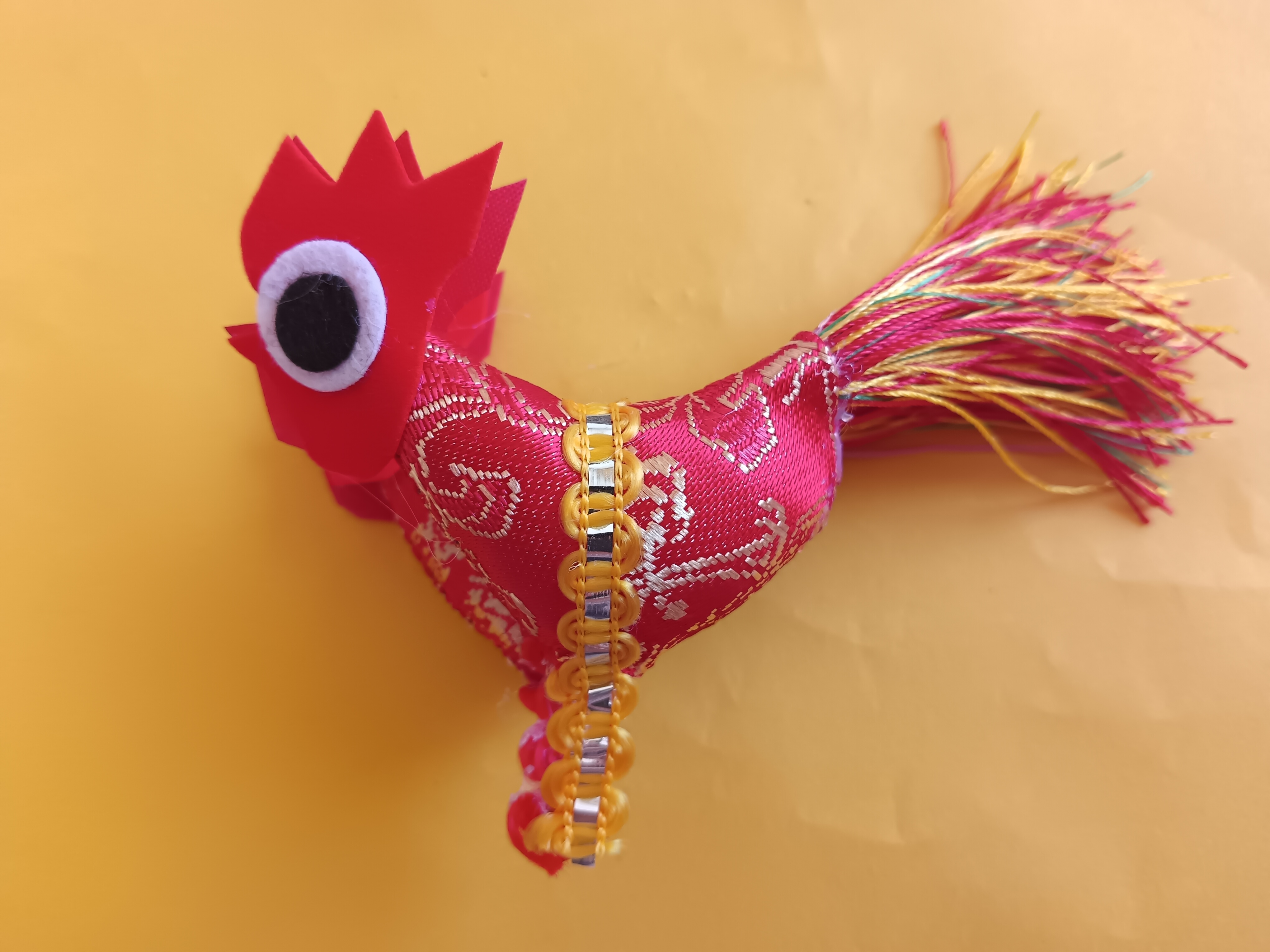 春鸡民俗小孩打春立春鸡手工缝制一对国潮吉祥挂件