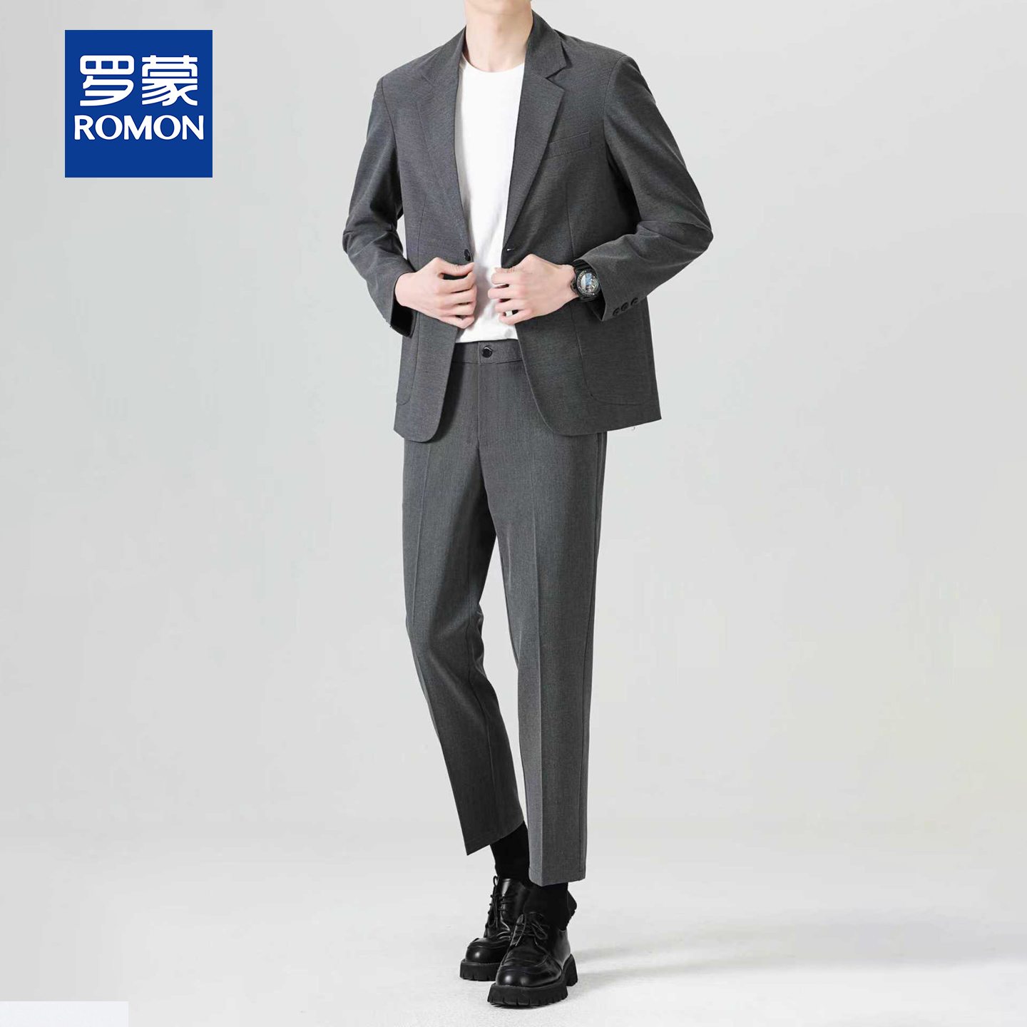 【罗蒙总裁商务套装】高级婚礼休闲外套男士春秋款职业百搭休闲长裤