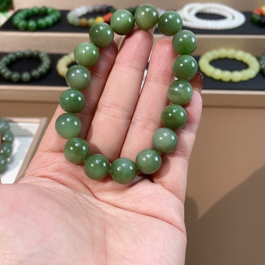 和田玉（碧玉）手链未镶嵌12