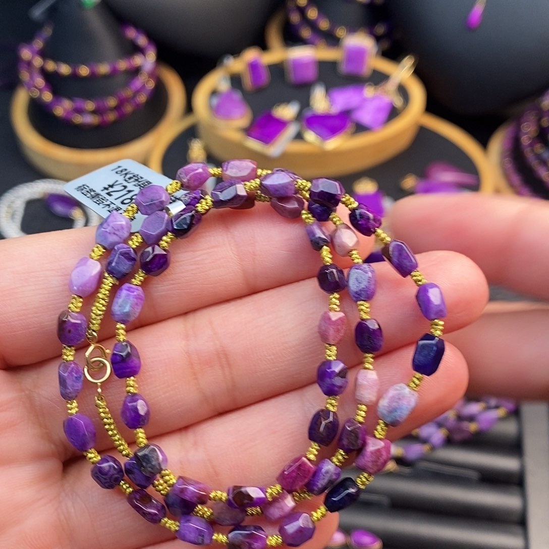 苏纪石（舒俱来）18K金镶嵌项链