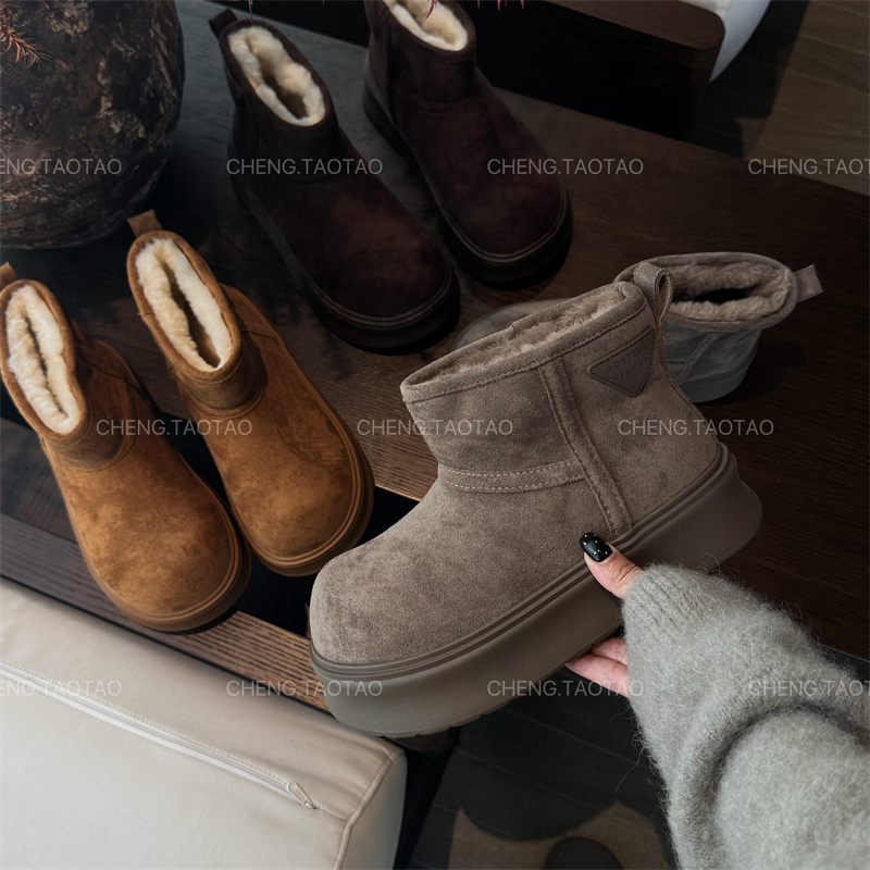 【程淘淘】米兰邮信丨卡皮巴拉小土豆棉靴女新款厚底防滑加绒雪地靴