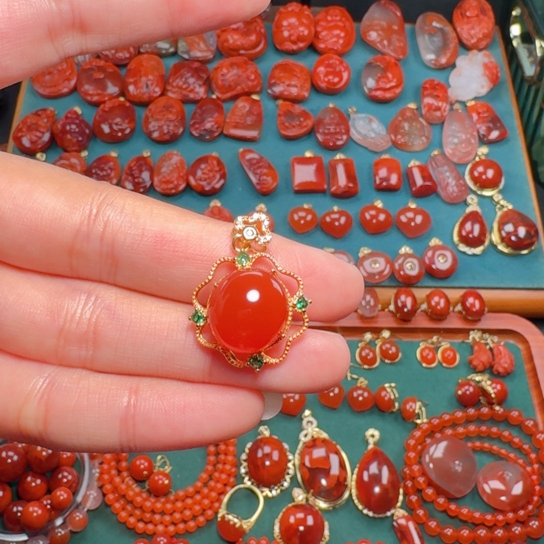 南红玛瑙南红银S925镶嵌