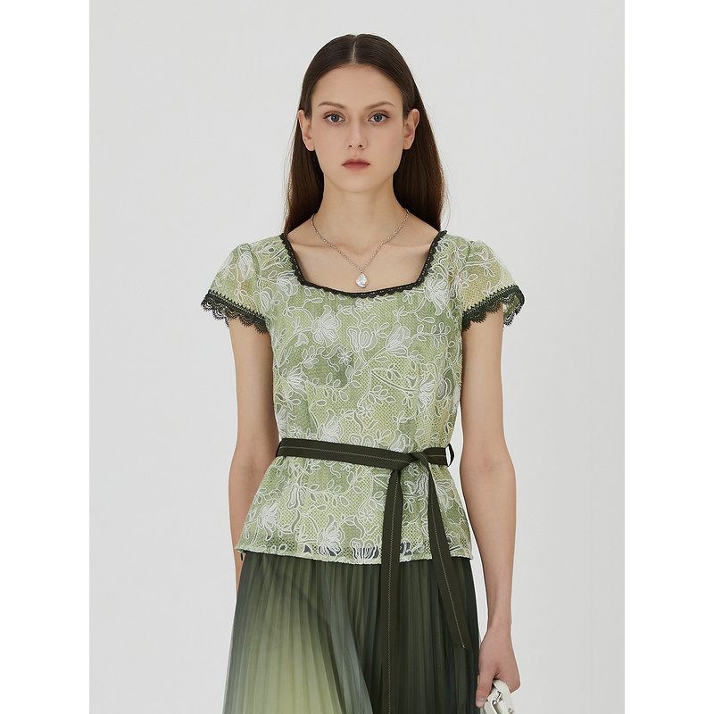 【尚雅】莱芙艾迪儿针织短袖上衣1E2S23003