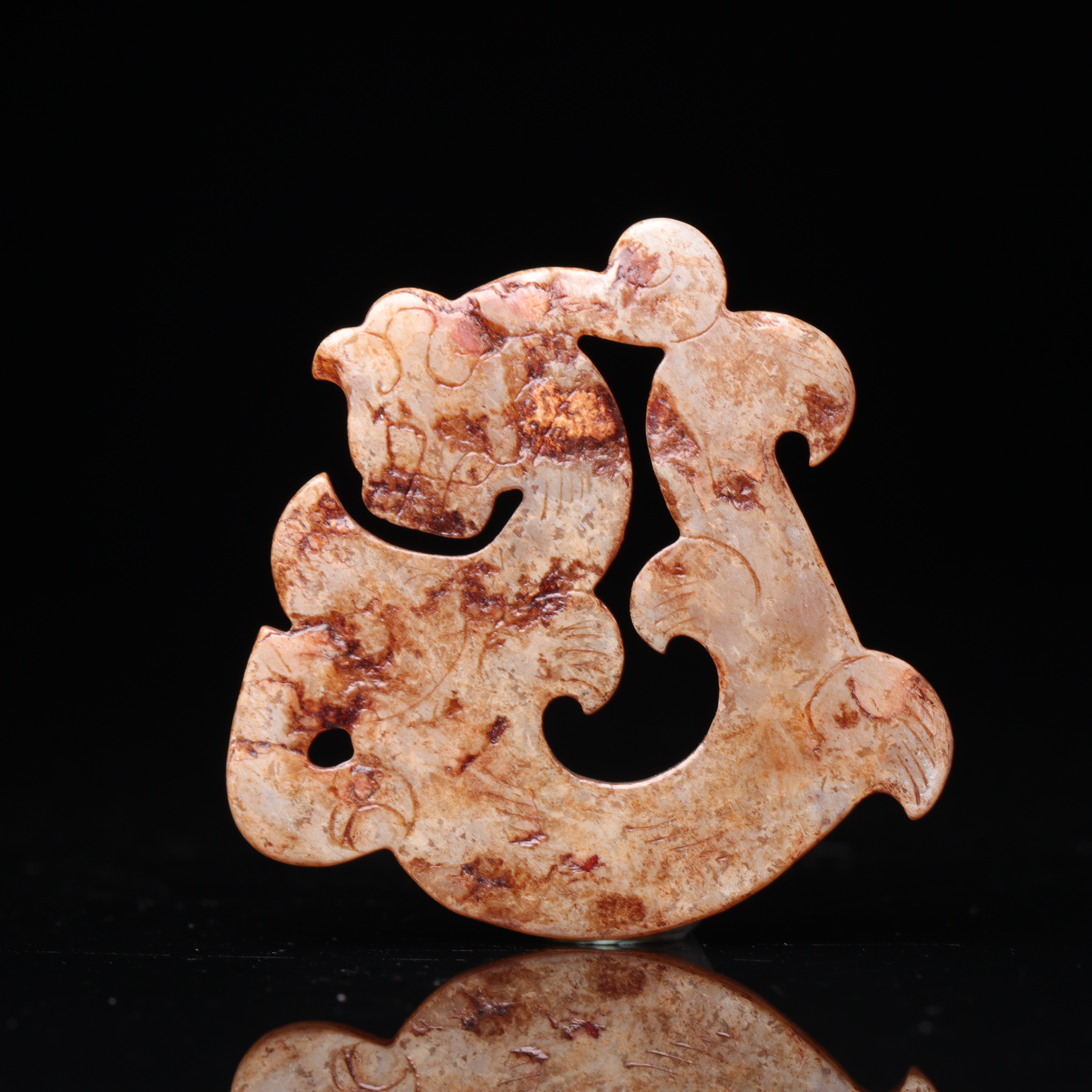 旧藏和田玉龙纹佩-NX