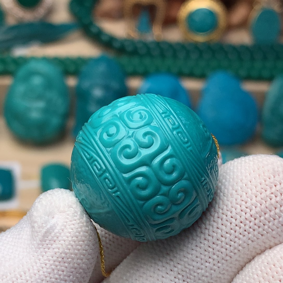 未镶嵌绿松石珠宝奇石24mm