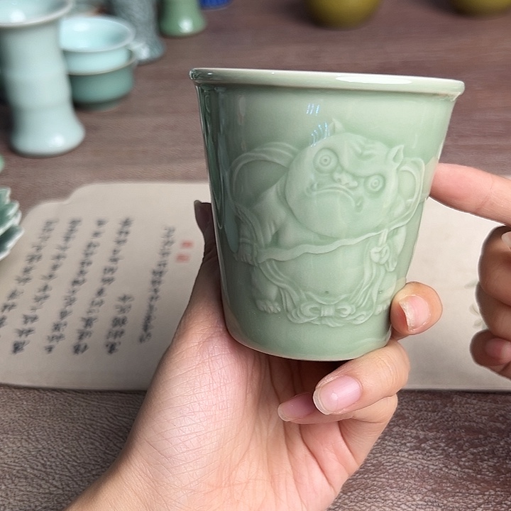 龙泉云间青瓷小米茶器