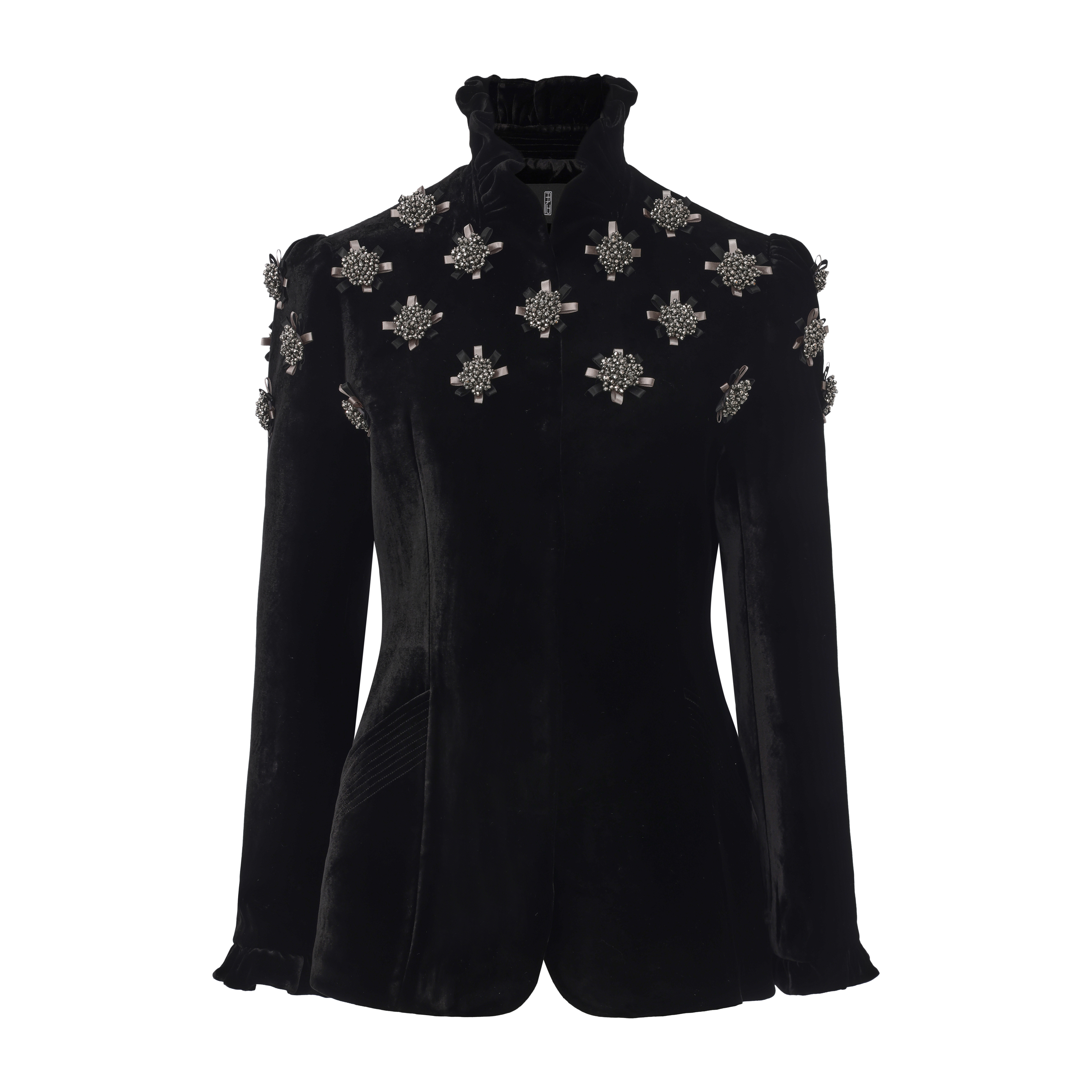 JUNYANG杨君 镜花水月中式荷叶边外套