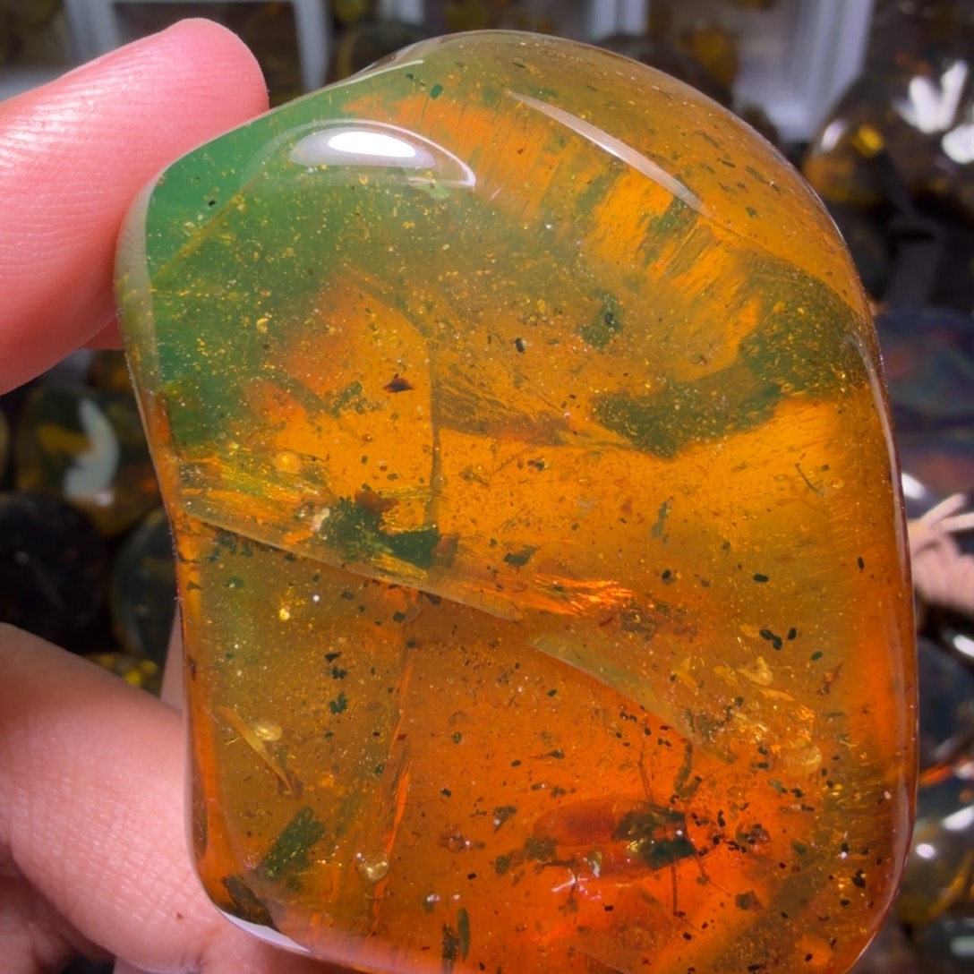 我***！琥珀未镶嵌裸石《手把件》