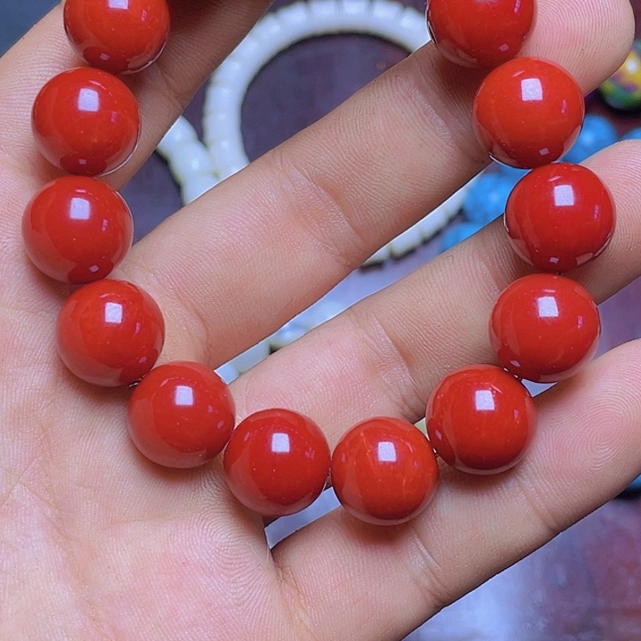 无非金属红珊瑚手串14mm