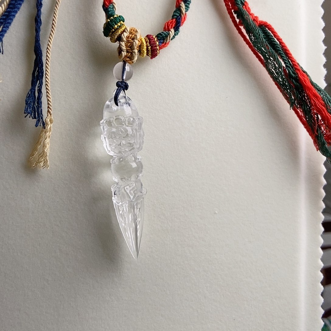 水晶颈饰未镶嵌金刚杵黄财神