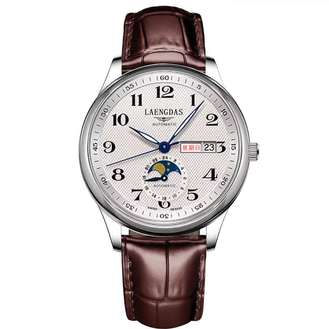 【三年只换不修五年质保】高奢月相名匠系列全盘夜光全自动腕表J