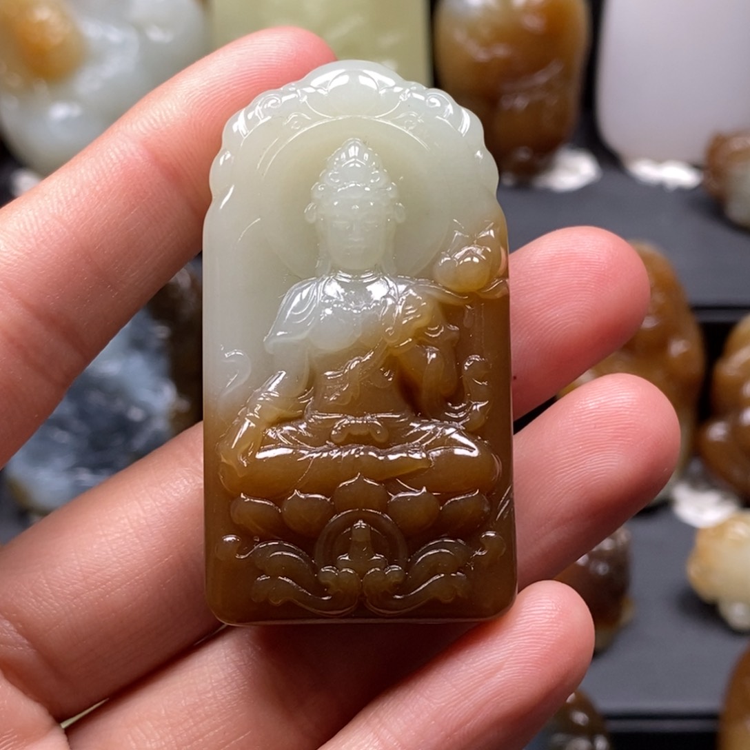 和田玉（糖玉）挂件未镶嵌