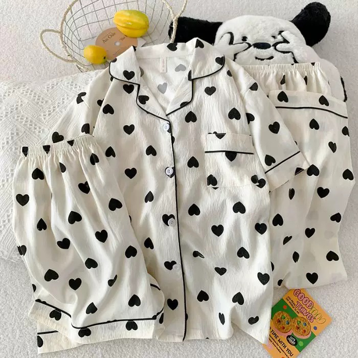 爆款云朵棉短袖三件套家居服睡衣