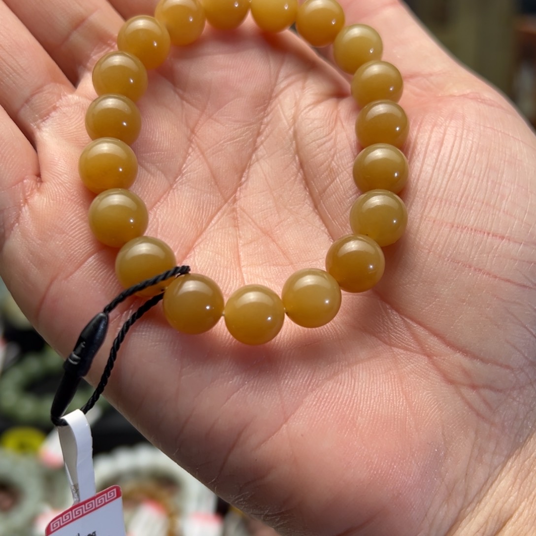 和田玉手串未镶嵌涧**玄卡10